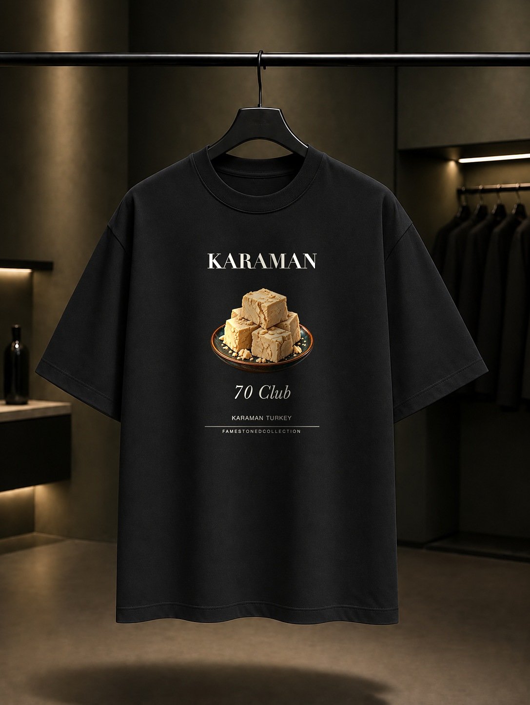 Karaman Ermenek Helvası 70 Club baskılı siyah t-shirt