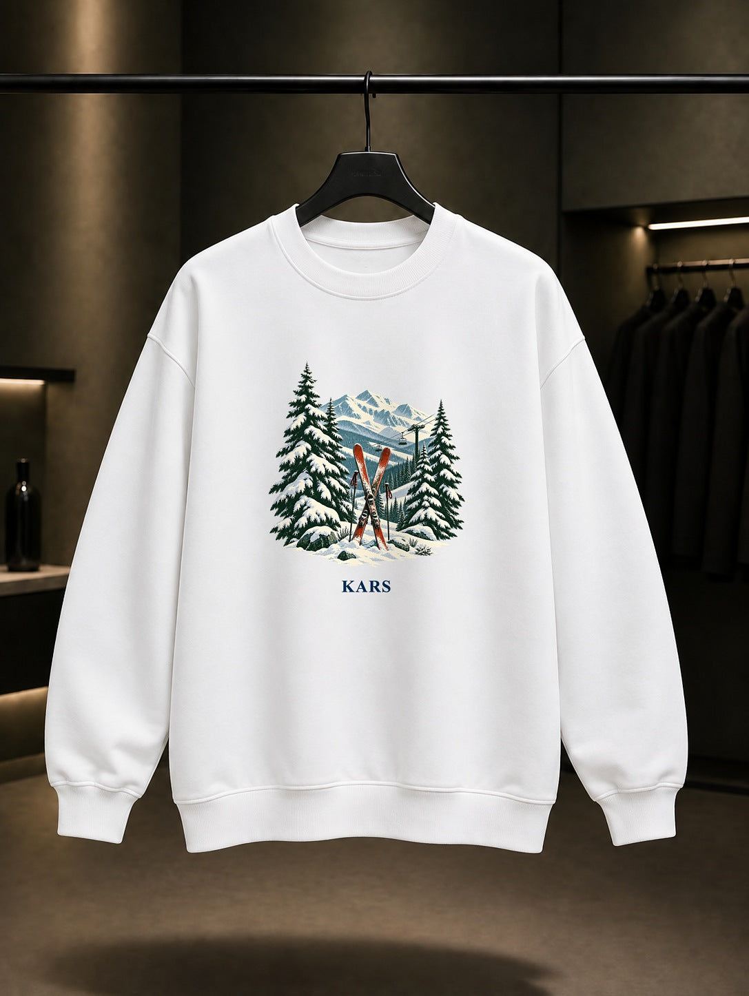 Kars Sarıkamış baskılı beyaz sweatshirt