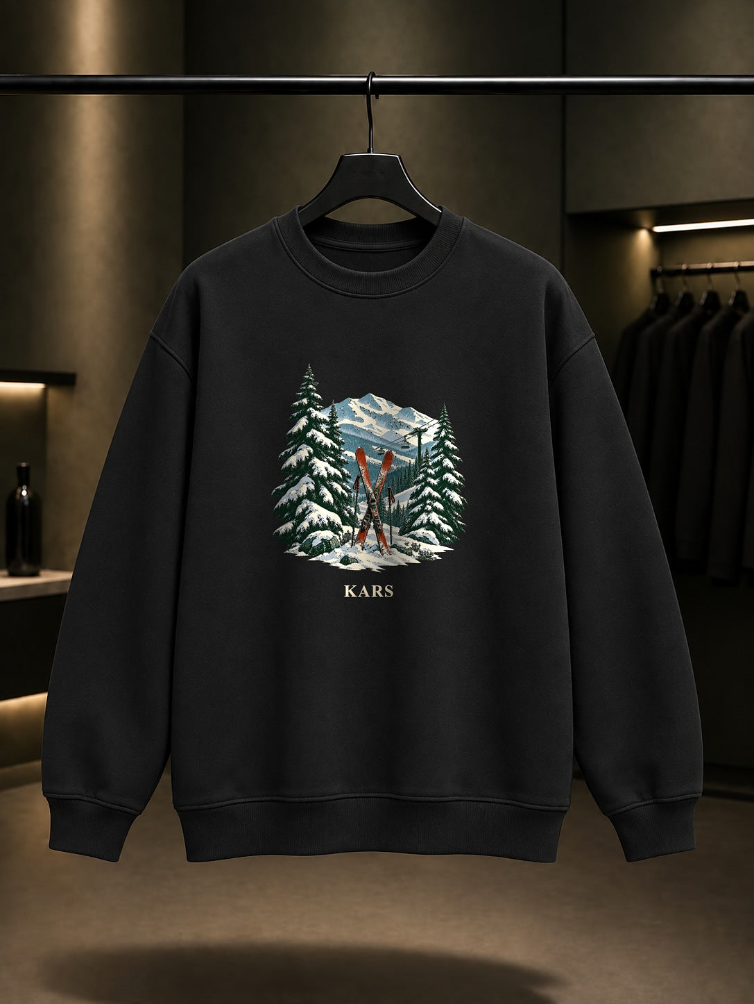 Kars Sarıkamış baskılı siyah sweatshirt