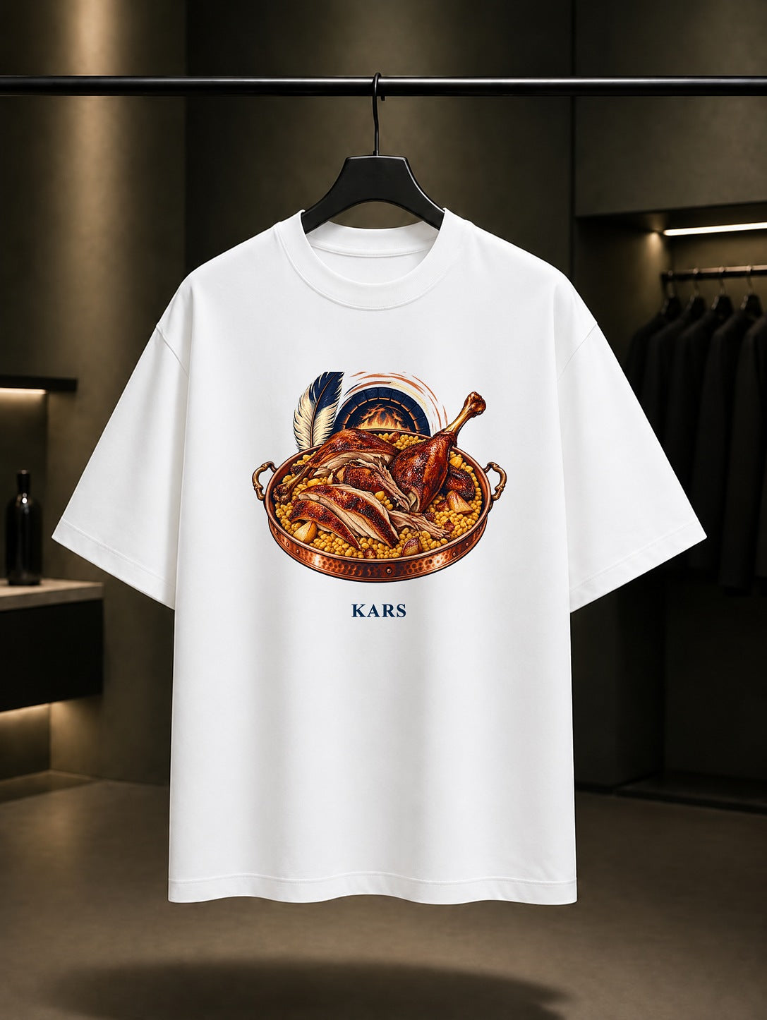 Kars Kaz Eti baskılı beyaz t-shirt