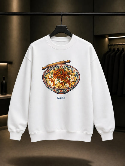 Kars Hangel baskılı beyaz sweatshirt