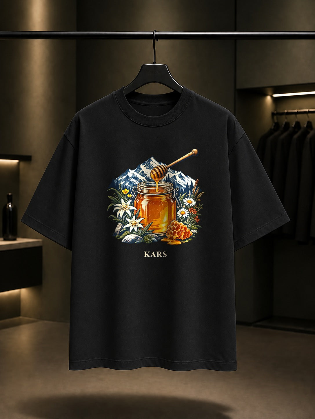 Kars Balı baskılı siyah t-shirt