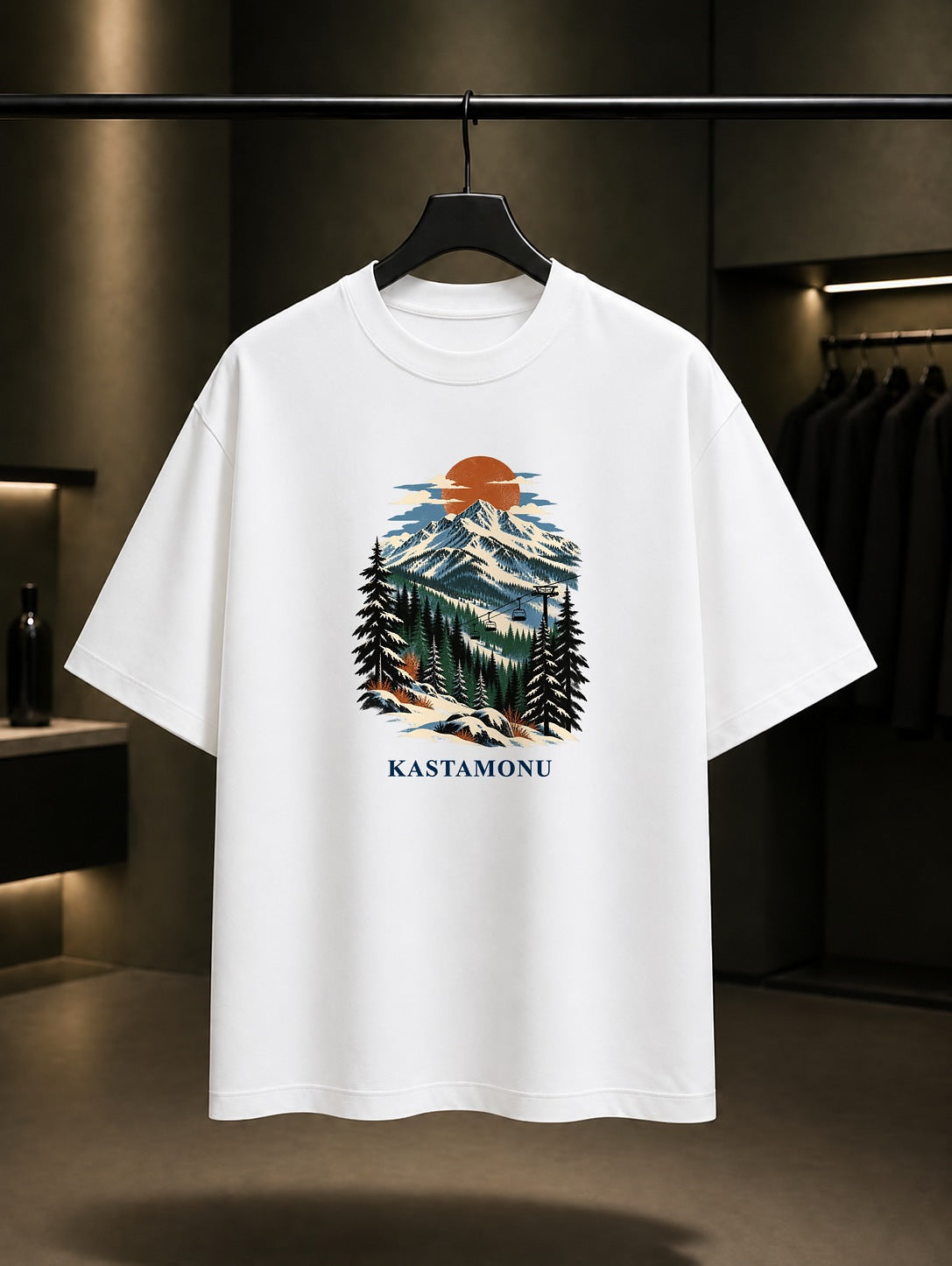 Kastamonu Ilgaz Dağı baskılı beyaz t-shirt