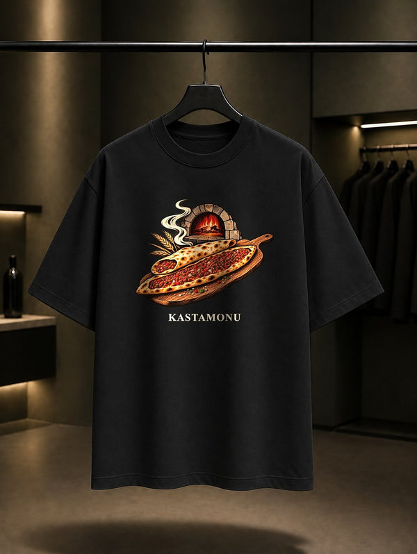 Kastamonu Etli Ekmek baskılı siyah t-shirt