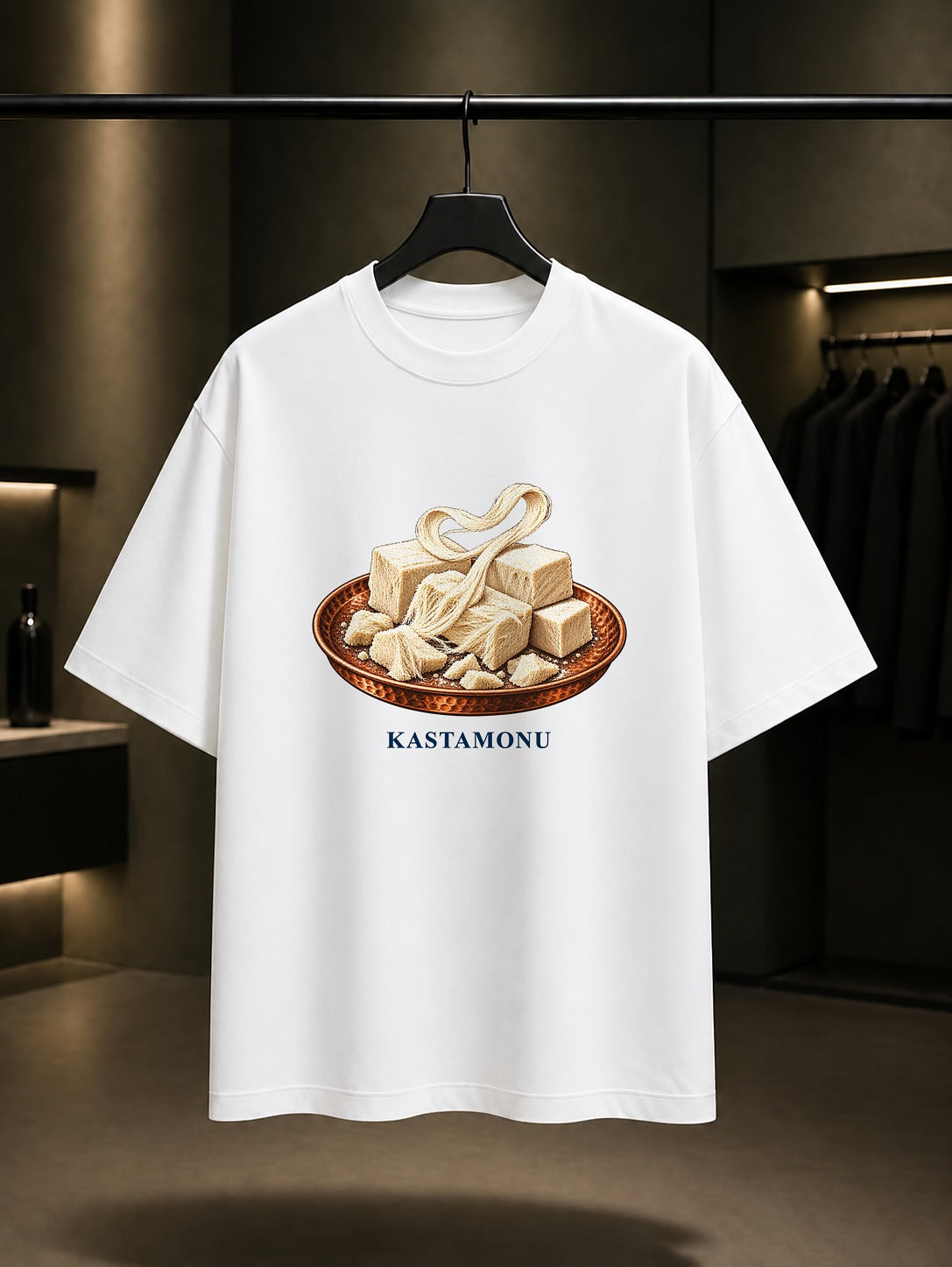 Kastamonu Çekme Helva baskılı beyaz t-shirt