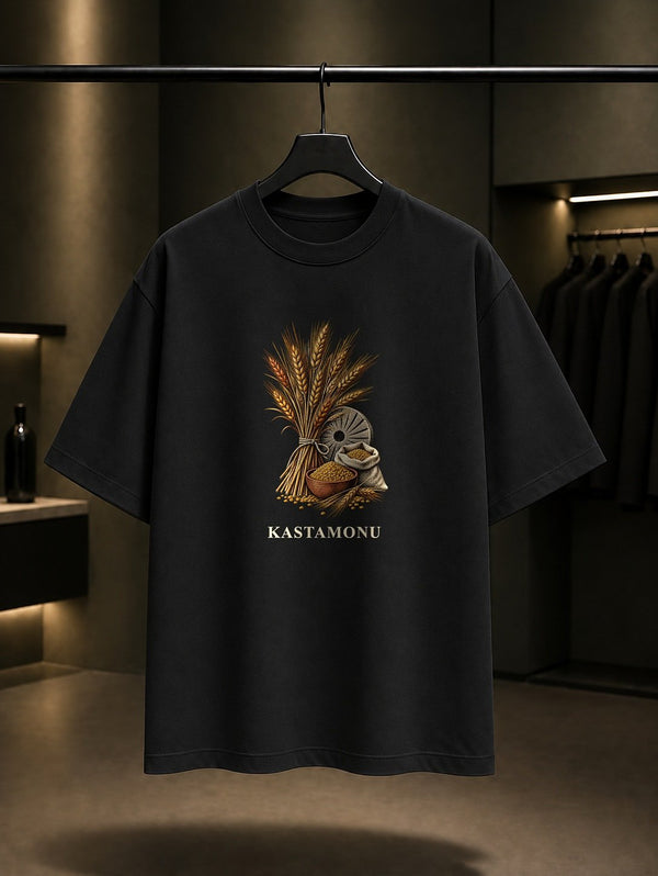 Kastamonu Siyez baskılı siyah t-shirt