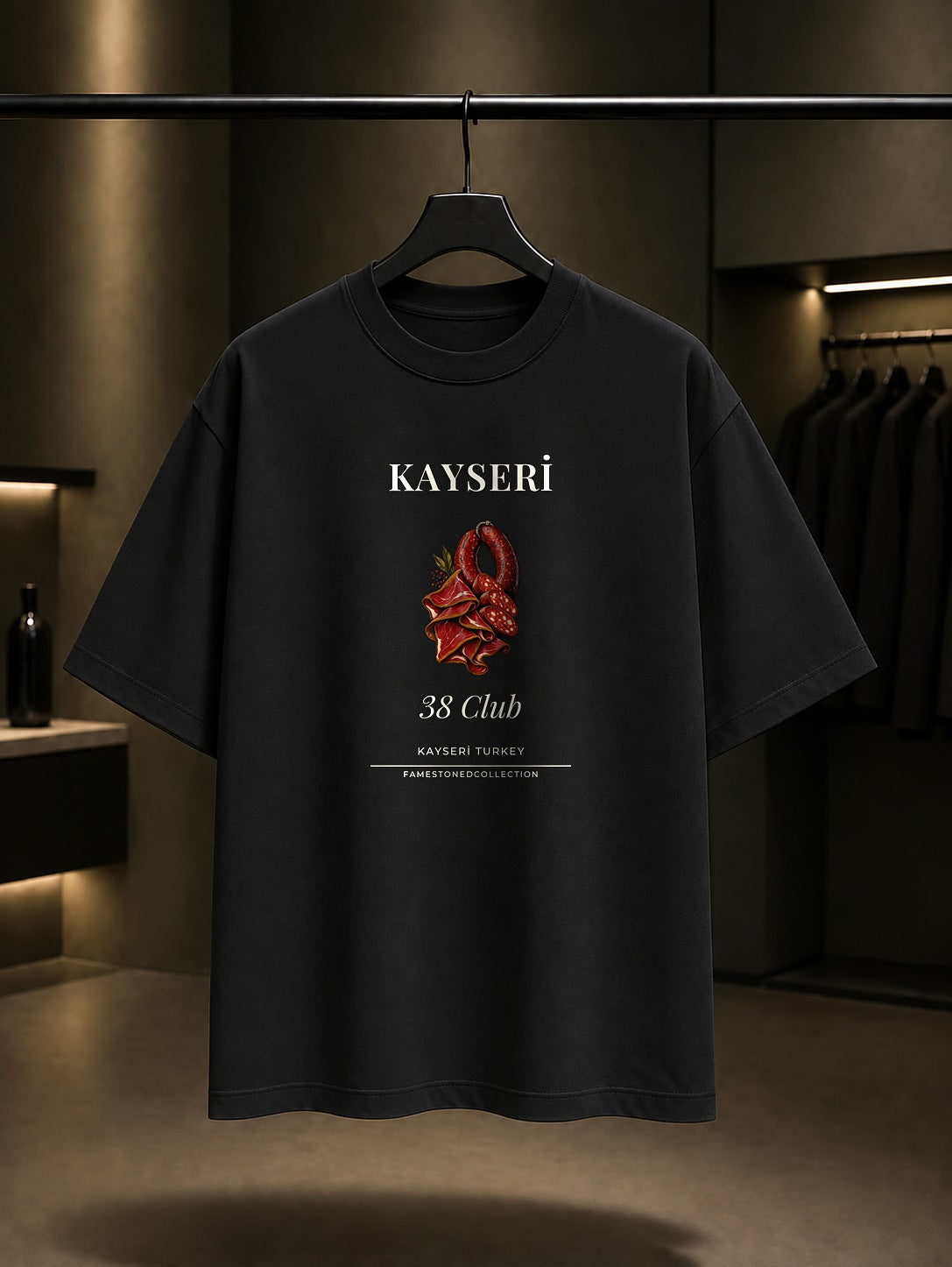 Kayseri Pastırma Sucuk 38 Club Tişört Siyah