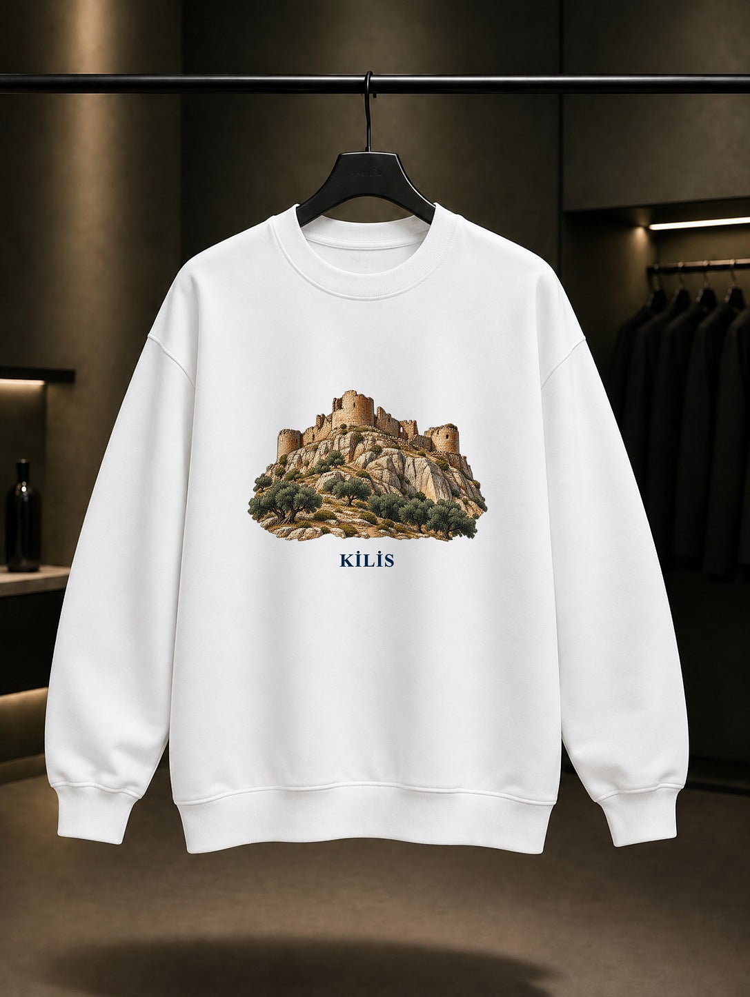 Kilis Ravanda baskılı beyaz sweatshirt