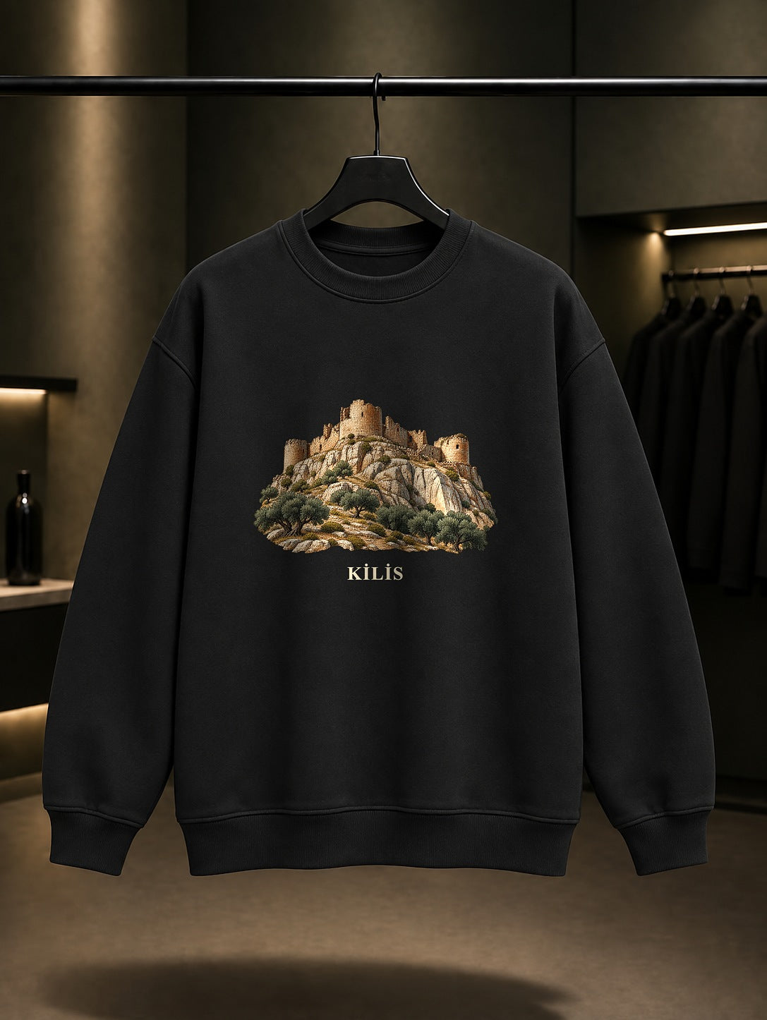 Kilis Ravanda baskılı siyah sweatshirt