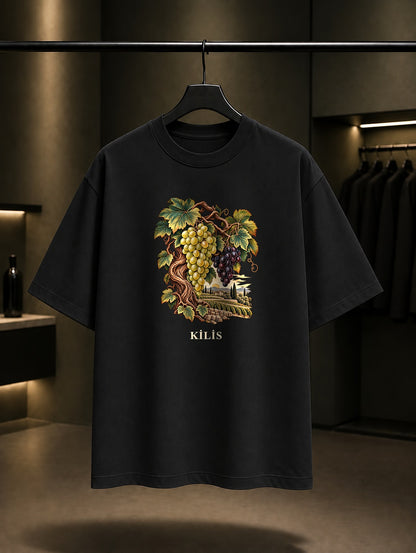 Kilis Bağları baskılı siyah t-shirt