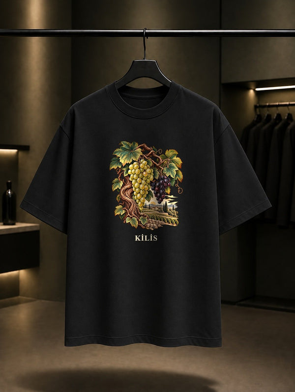 Kilis Bağları baskılı siyah t-shirt