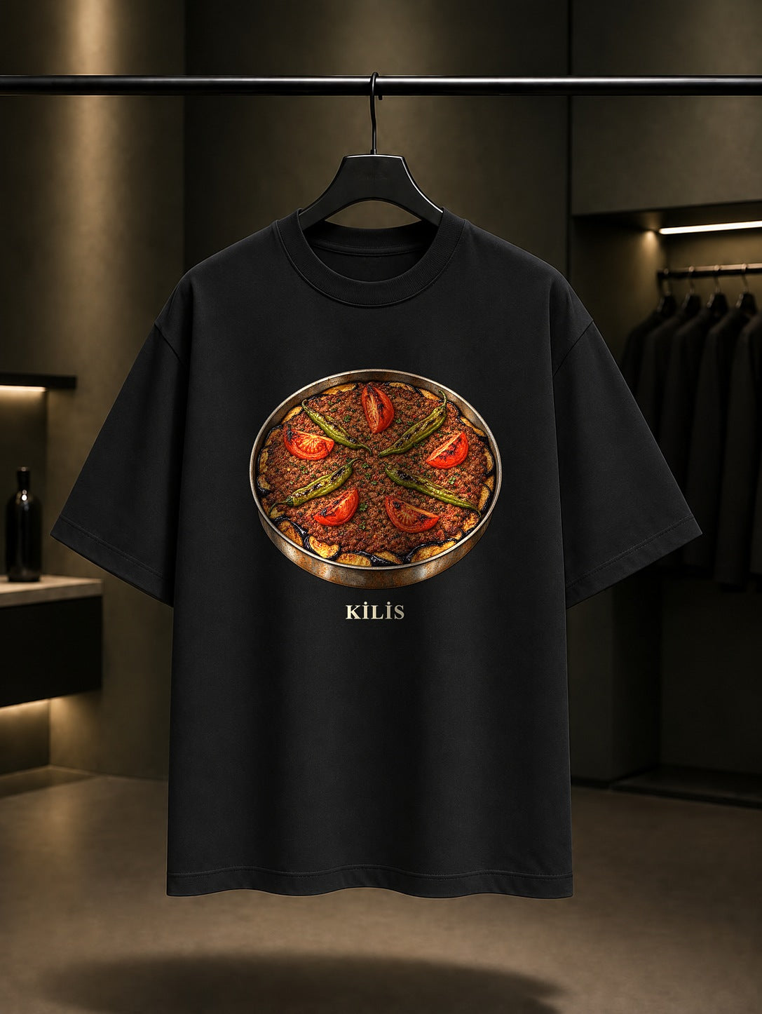 Kilis Tava baskılı siyah t-shirt
