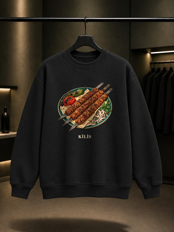 Kilis Oruk baskılı siyah sweatshirt