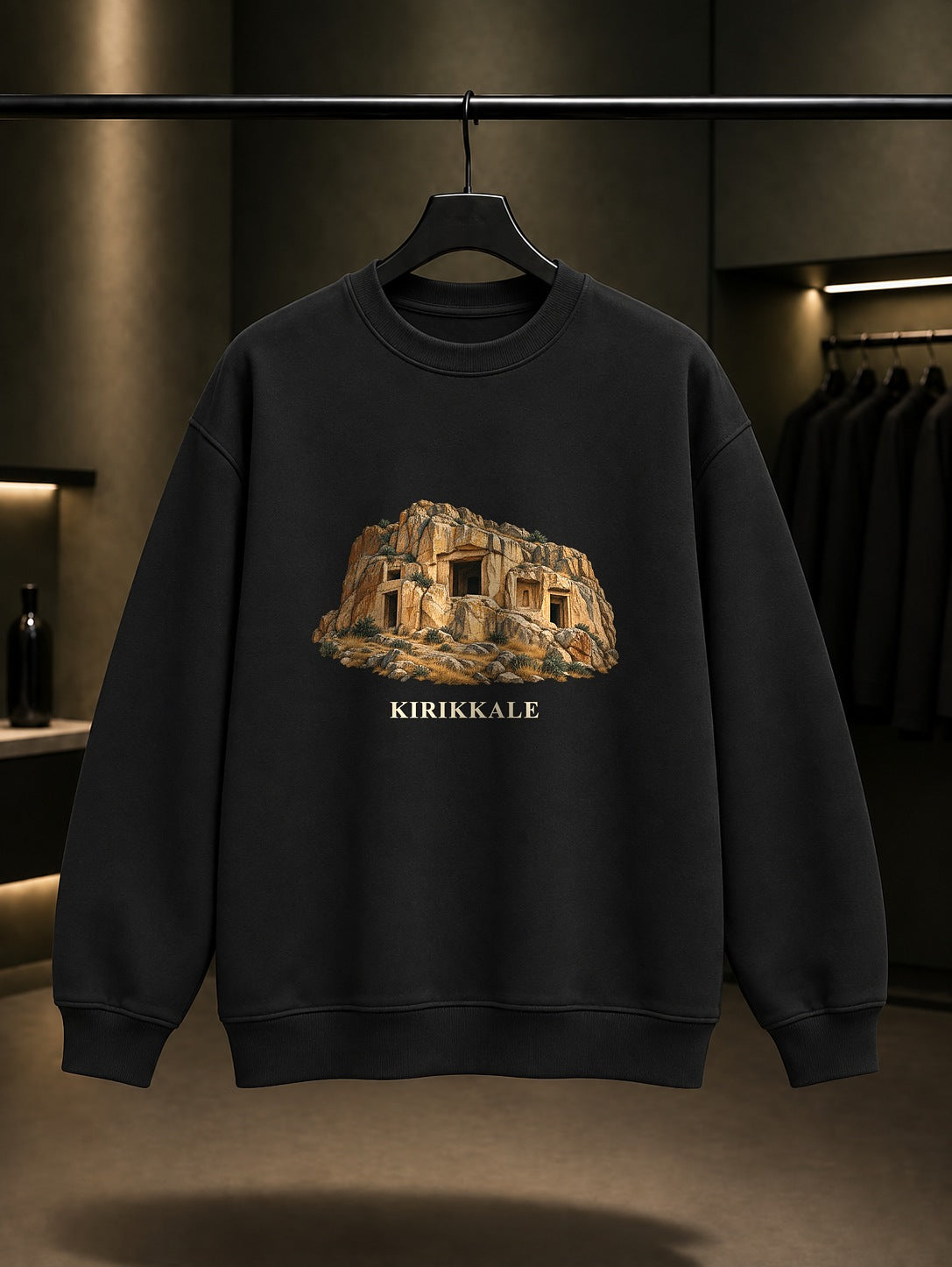 Kırıkkale Ceritkale baskılı siyah sweatshirt