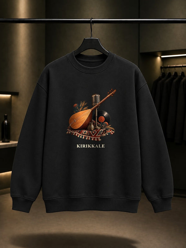 Kırıkkale Keskin Bozlak baskılı siyah sweatshirt