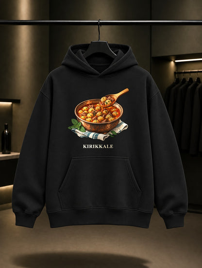 Kırıkkale Tuvalak baskılı siyah kapüşonlu sweatshirt