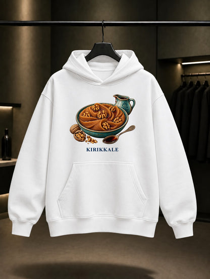Kırıkkale Haside baskılı beyaz kapüşonlu sweatshirt