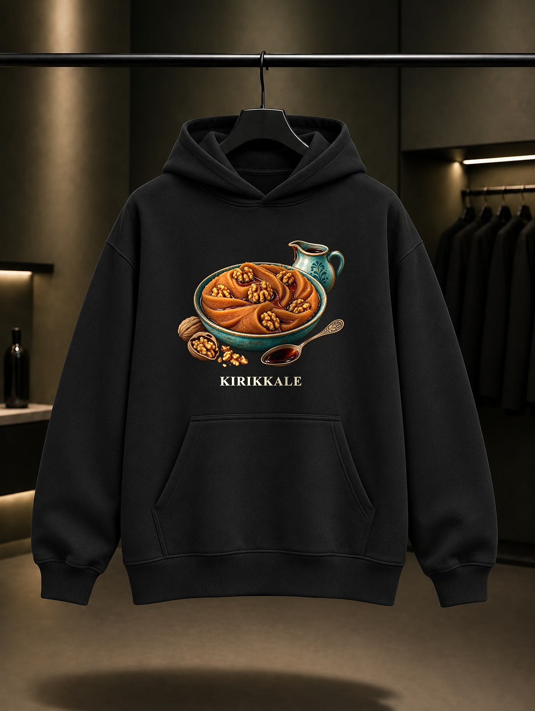 Kırıkkale Haside baskılı siyah kapüşonlu sweatshirt