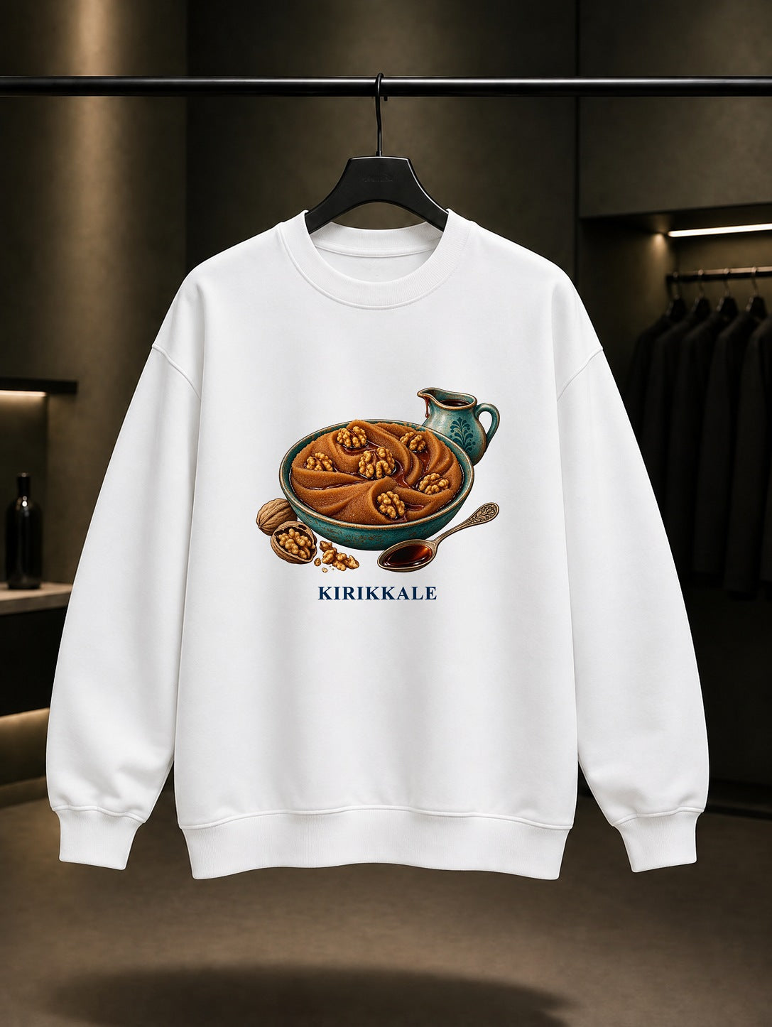 Kırıkkale Haside baskılı beyaz sweatshirt