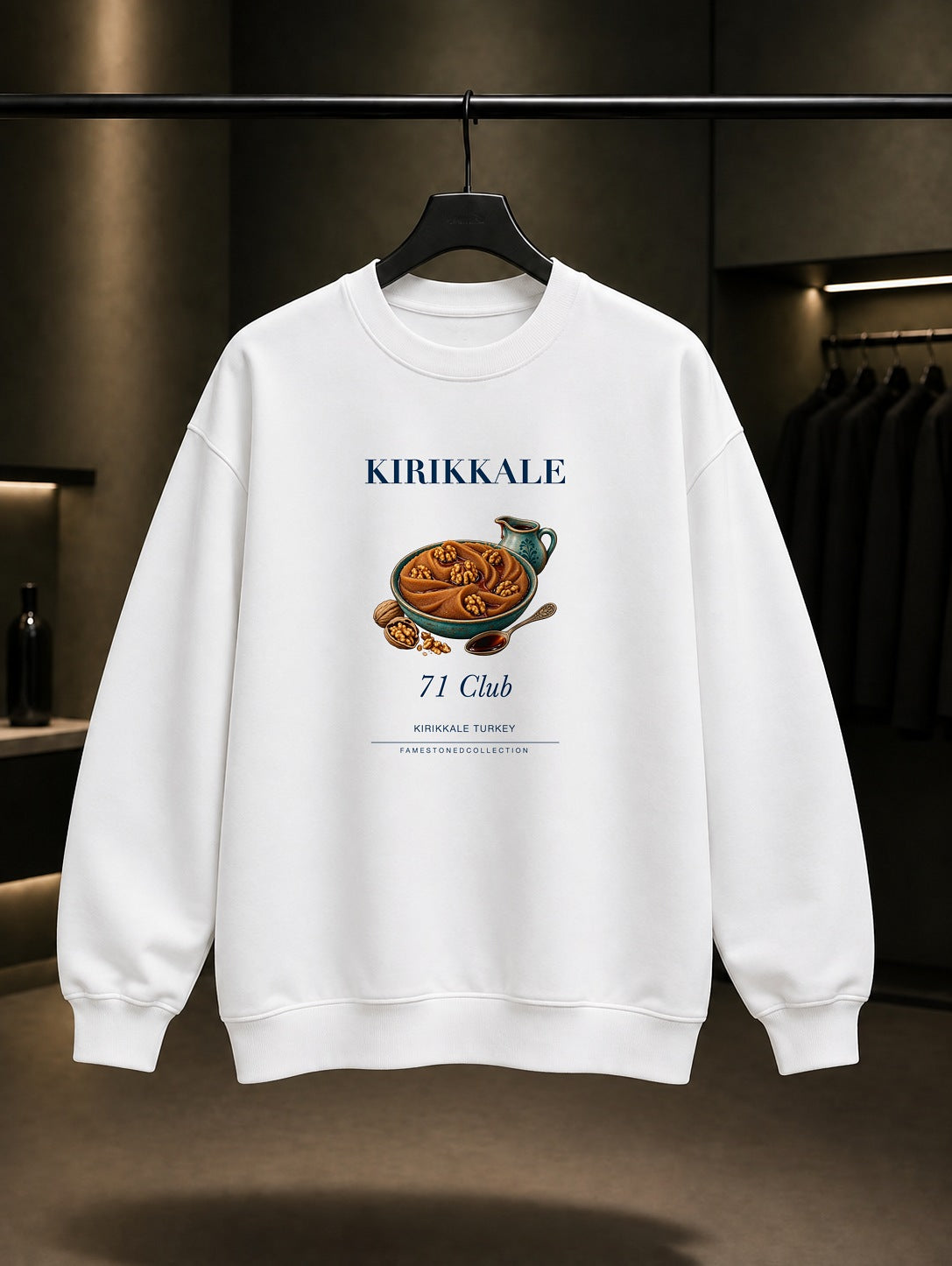 Kırıkkale Haside 71 Club baskılı beyaz sweatshirt