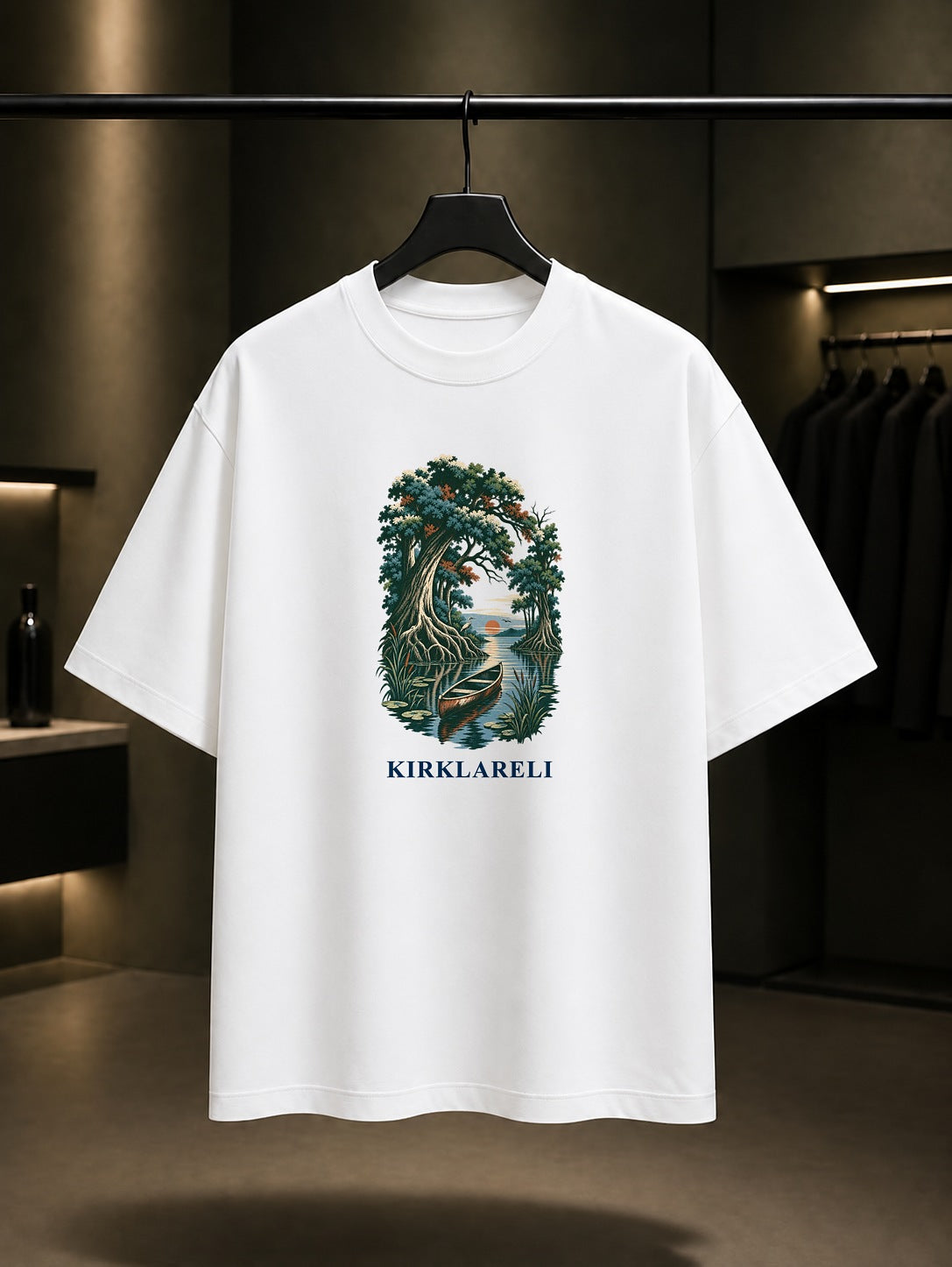 Kırklareli İğneada Longoz baskılı beyaz t-shirt