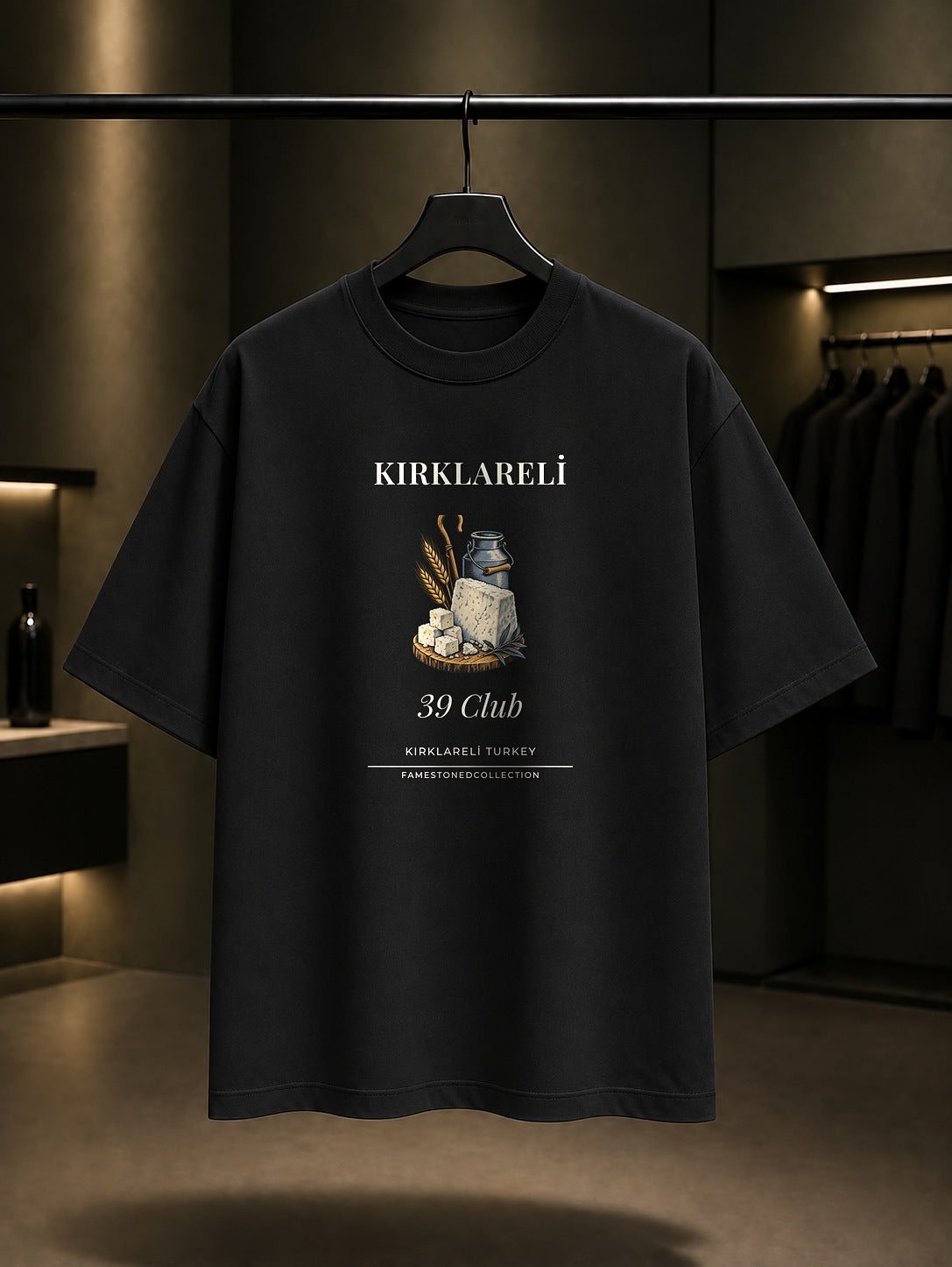 Kırklareli Beyaz Peyniri 39 Club Tişört Siyah