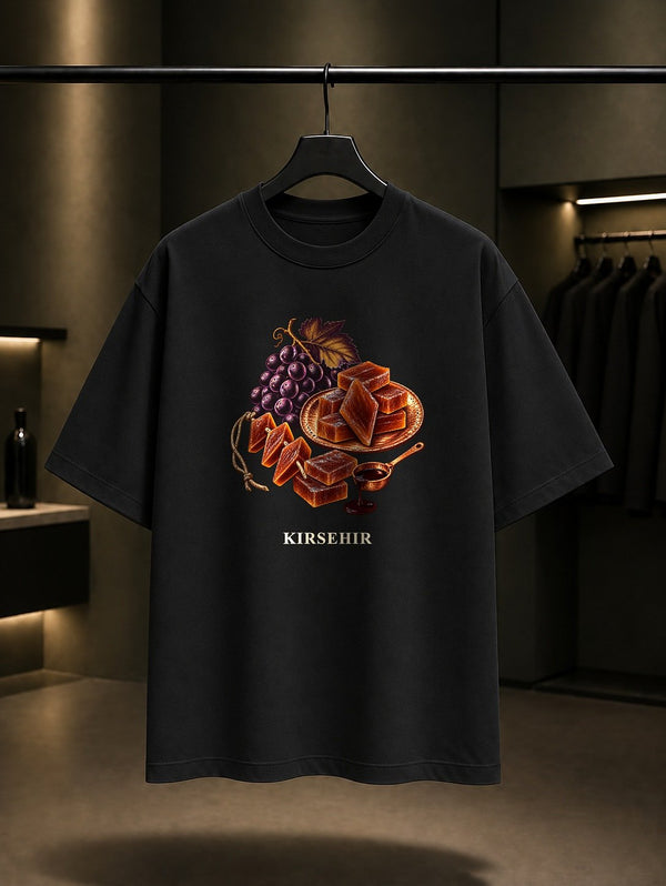 Kırşehir Köftür baskılı siyah t-shirt