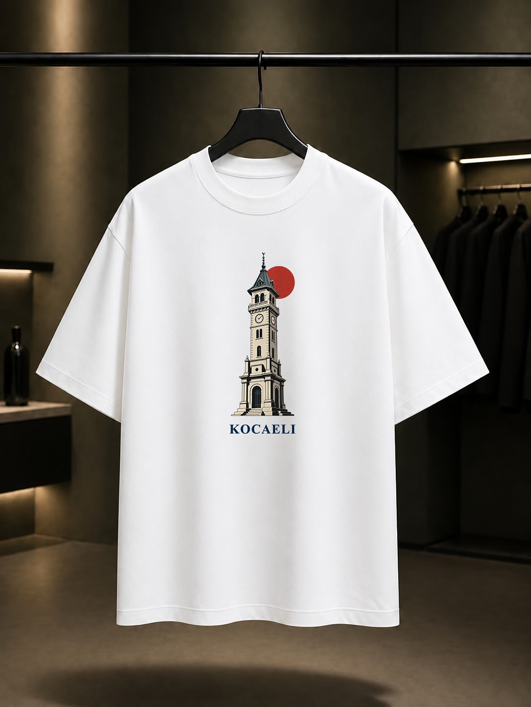 Kocaeli İzmit Saat Kulesi baskılı beyaz t-shirt