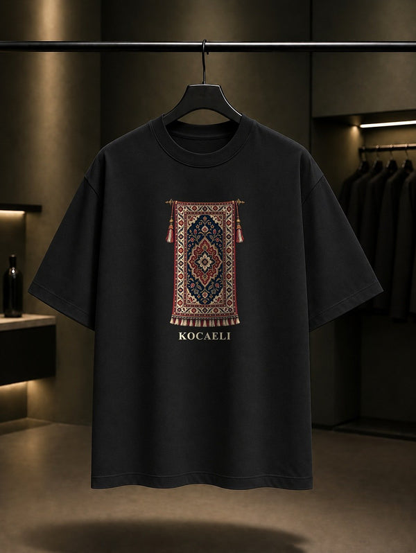 Kocaeli Hereke Halısı baskılı siyah t-shirt
