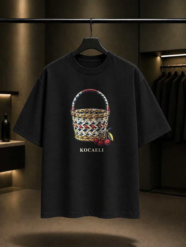 Kocaeli Karamürsel Sepeti baskılı siyah t-shirt