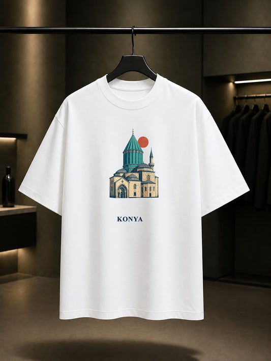 Konya Mevlana Müzesi baskılı beyaz t-shirt