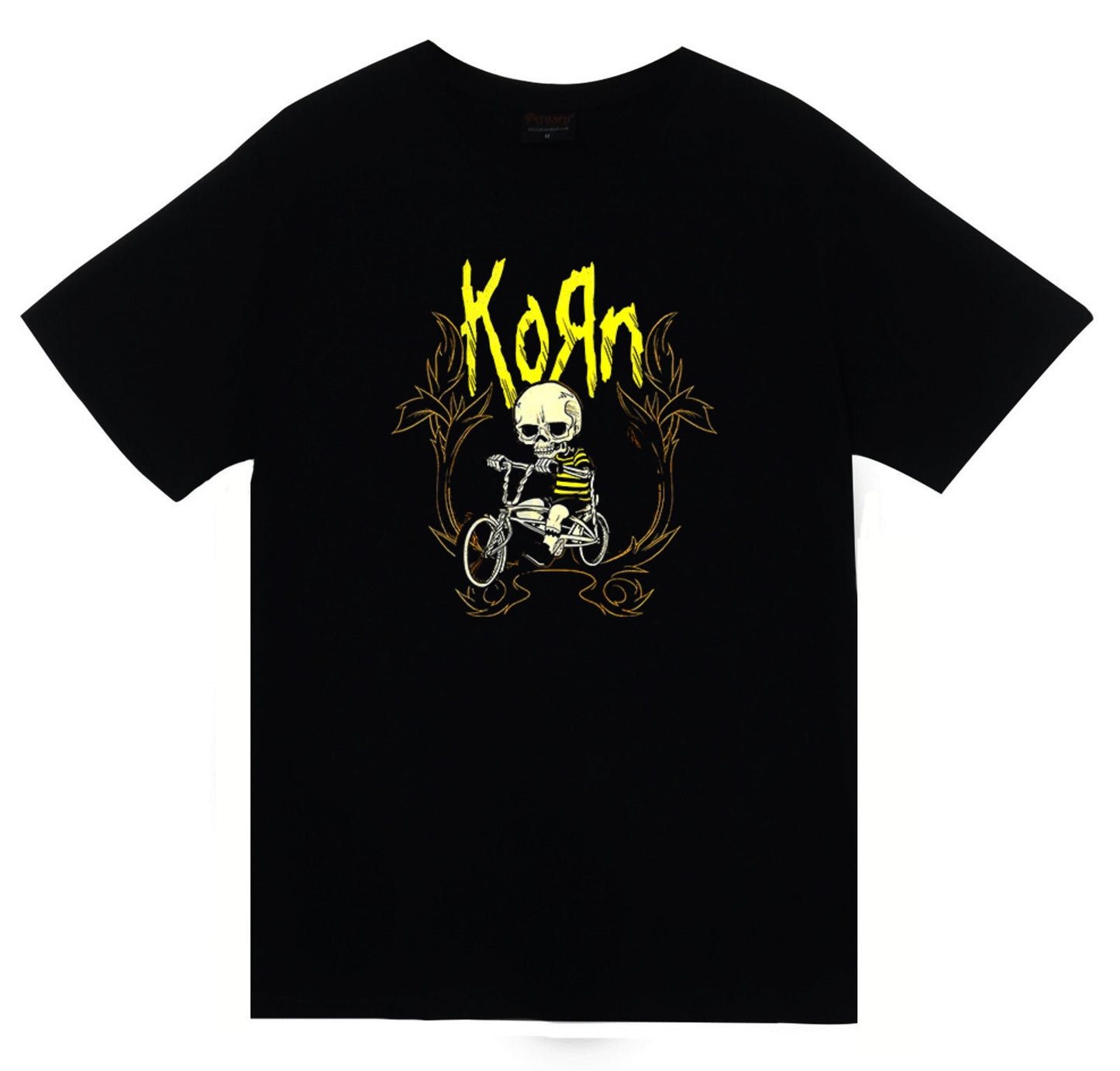 Korn Müzik Grubu Baskılı Unisex %100 Pamuk Siyah T-shirt