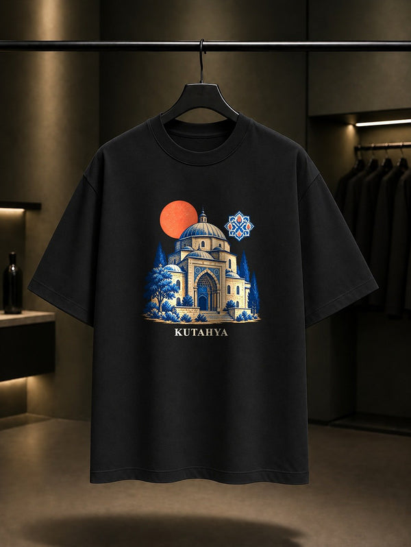 Kütahya Çini Müzesi baskılı siyah t-shirt