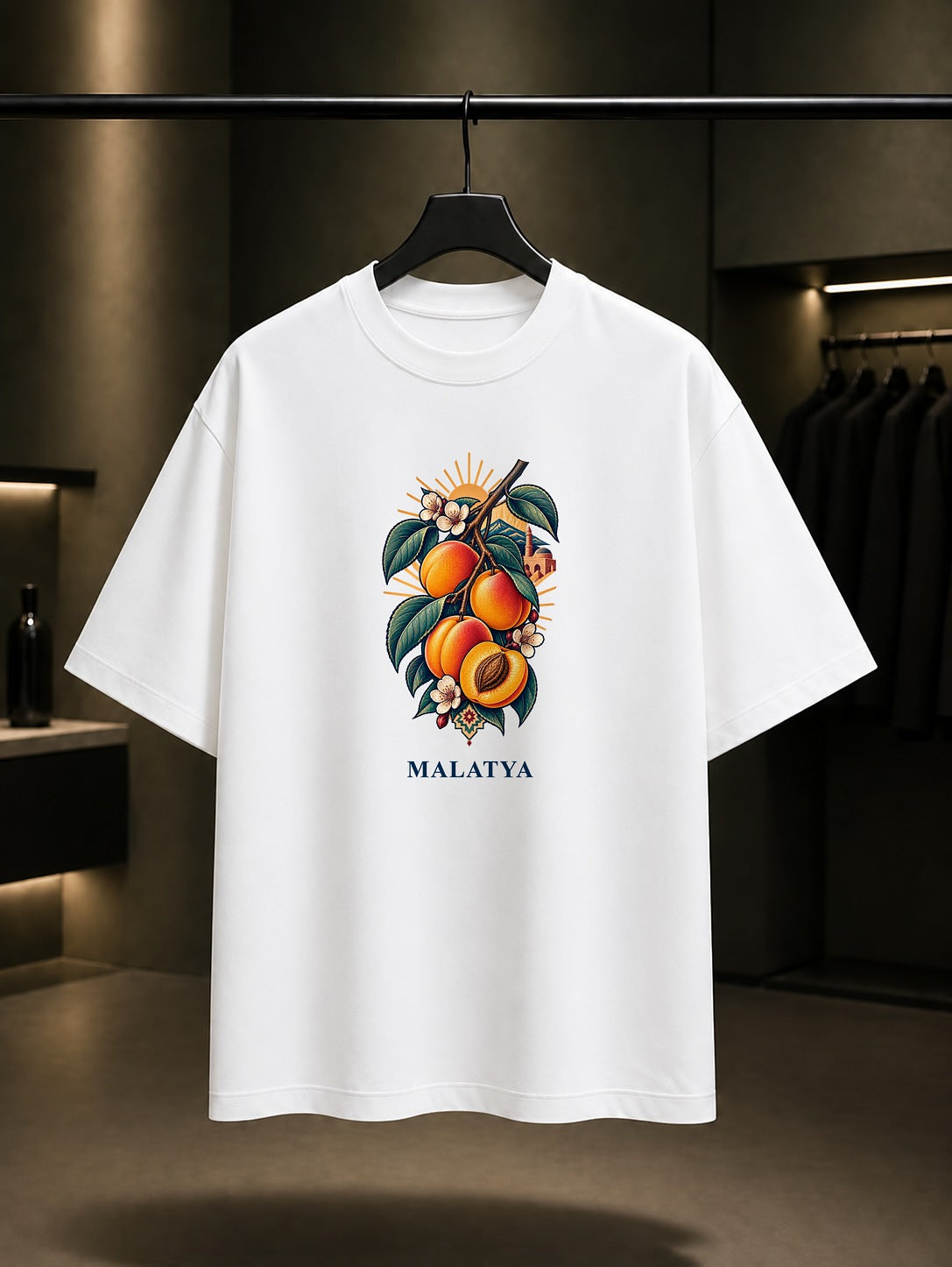 Malatya Kayısı baskılı beyaz t-shirt