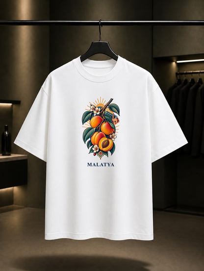 Malatya Kayısı baskılı beyaz t-shirt