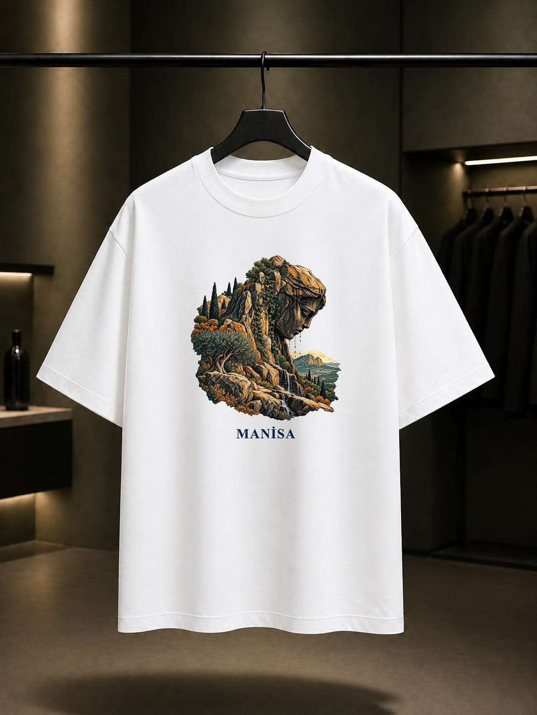 Manisa Niobe baskılı beyaz t-shirt