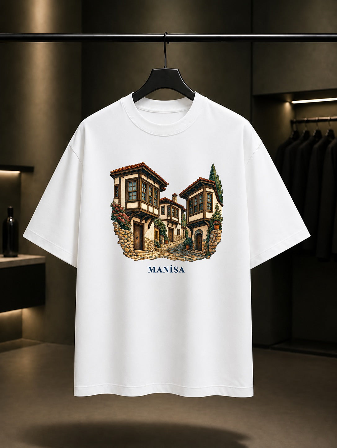 Manisa Kula Evleri baskılı beyaz t-shirt