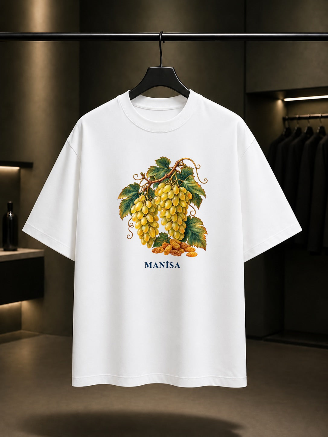 Manisa Sultaniye Üzümü baskılı beyaz t-shirt