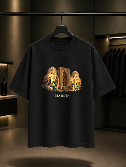 Mardin Zinciriye Medresesi baskılı siyah t-shirt