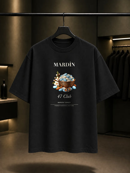 Mardin Badem Şekeri 47 Club baskılı siyah t-shirt