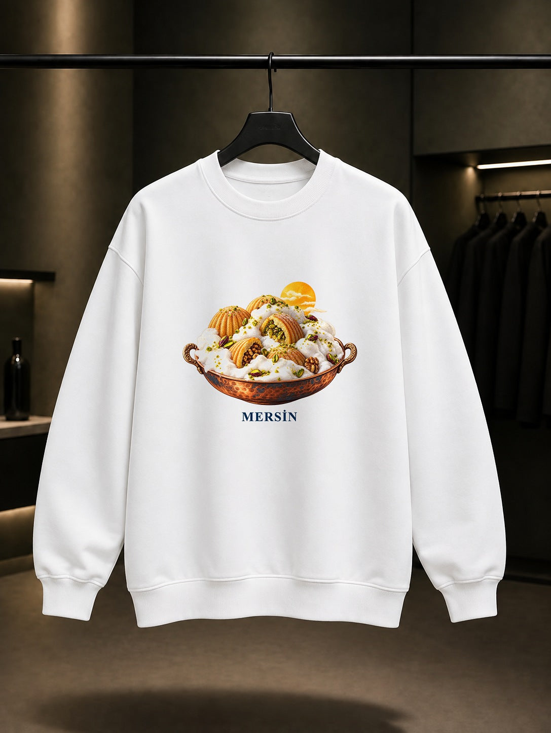Mersin Kerebiç baskılı beyaz sweatshirt