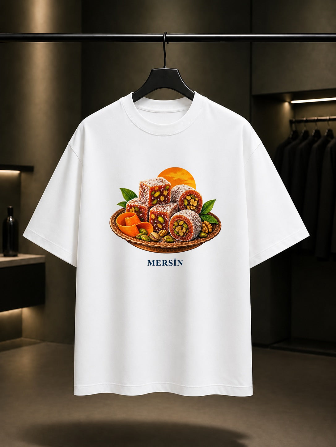 Mersin Cezerye baskılı beyaz t-shirt