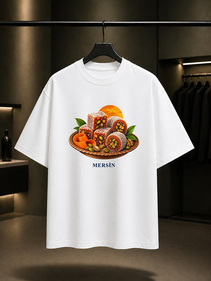 Mersin Cezerye baskılı beyaz t-shirt