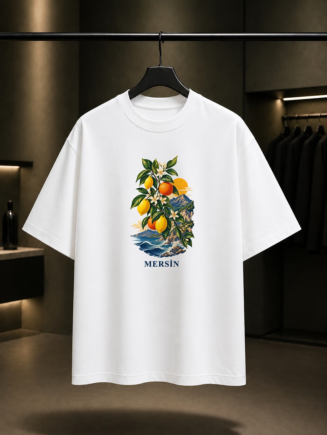 Mersin Narenciye baskılı beyaz t-shirt