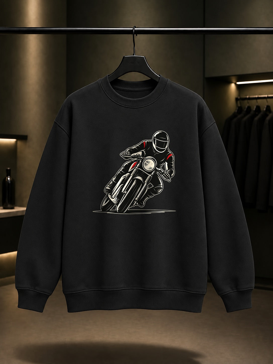 Mini Viraj Baskılı Unisex %100 Pamuk Sweatshirt · Motosiklet