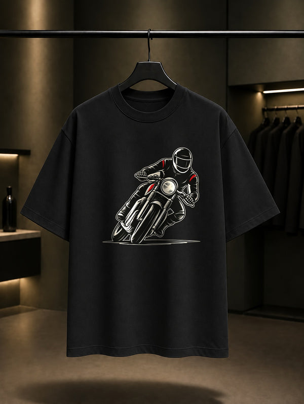 Mini Viraj Baskılı Unisex %100 Pamuk Tişört · Motosiklet
