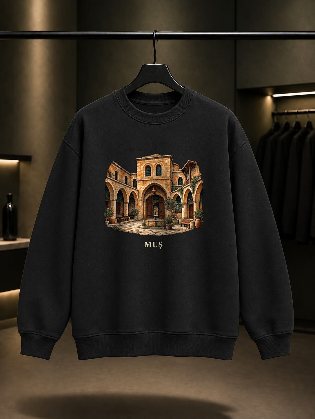 Muş Yildizli Han baskılı siyah sweatshirt