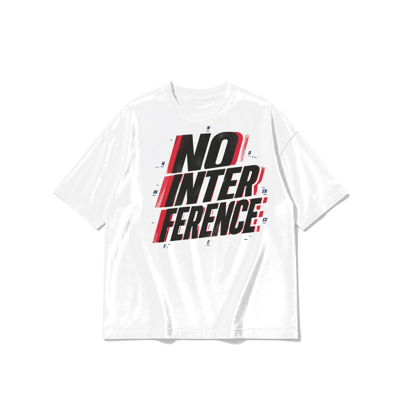 No Interference Yazılı baskılı beyaz t-shirt