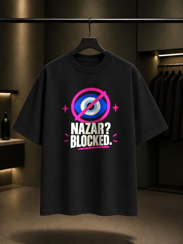 Nazar Engellendi Baskılı Unisex %100 Pamuk Tişört · Nazar