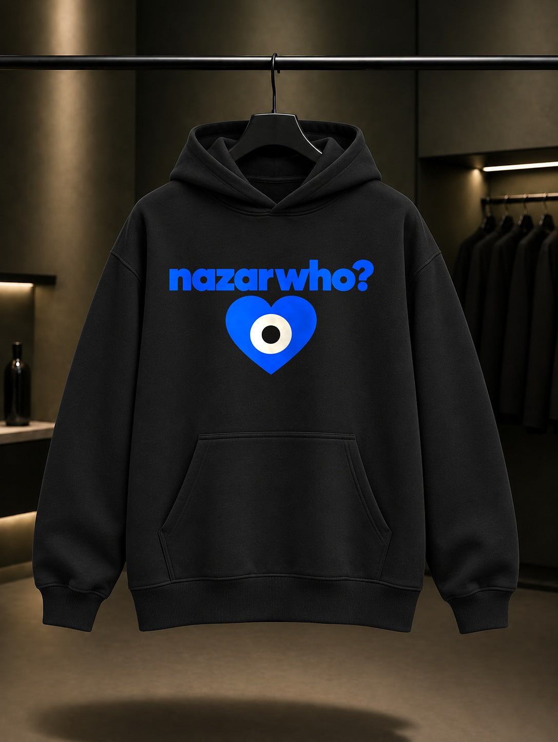 Nazar Kim Baskılı Unisex %100 Pamuk Kapüşonlu Sweatshirt · Nazar